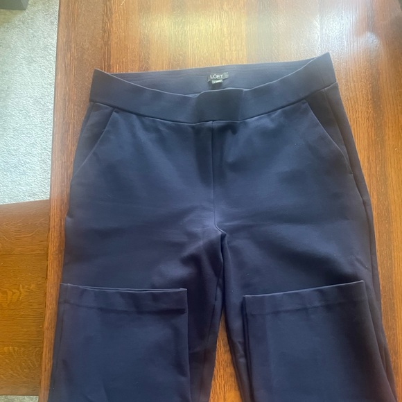 Loft Ponte straight pull on dress pants, navy size L - Picture 1 of 6